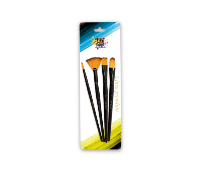 Pincel AH ROYAL Negro Linea Premium x4 Negro Surtido