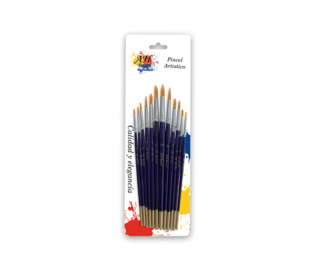 Pincel AH ROYAL Juego Redondo Surtido del 1-12 Dispay x10