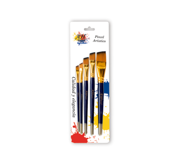 Pincel AH ROYAL Juego Angular x5 No.10,1/2,1",1.5",3/4 Display x10
